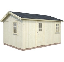 Holzgartenhaus mit Tür und Fenstern