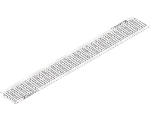 Grille passerelle Hauraton Faserfix/Recyfix Standard 100 pour caniveau maillage 30/10 zingué 1000 x 137 x 5 mm