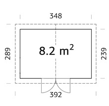 Gartenhaus Palmako Nils 8,2 m² inkl. Fußboden 392 x 289 cm natur