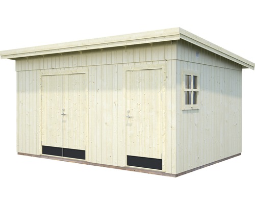 Holzgartenhaus mit zwei Türen und Fenster