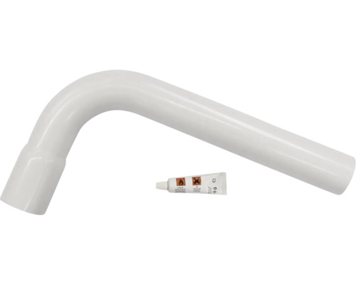 Coude pour chasse d'eau 90° GEBERIT Ø44 mm x 300 mm avec manchon collant blanc 118.011.11.1 Coude de tuyau d''évacuation avec colle