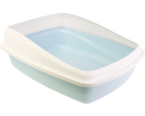 Katzentoilette Catit mit Rand, 43 x 57 x 14 cm blau-grau Katzentoilette aus Kunststoff