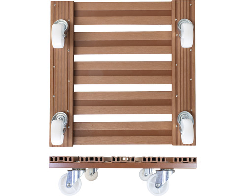 Chariot à plantes en bois avec roulettes