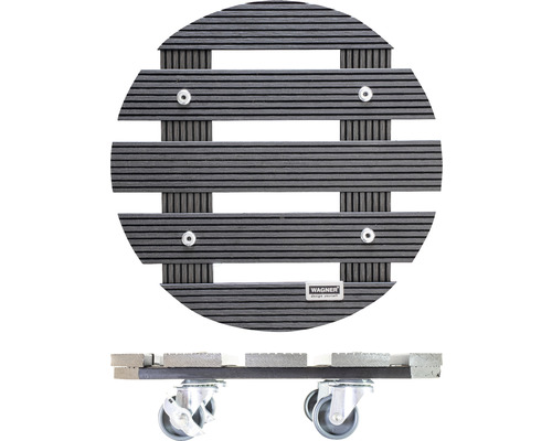 Runder Pflanzenroller aus Holz mit Rollen