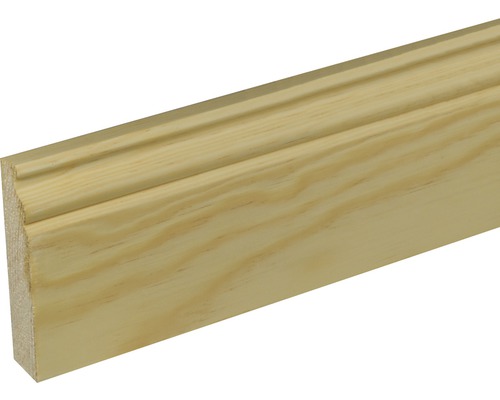 Plinthe épicéa/pin laqué rond sans nœuds 18 x 96 x 2400 mm Bois profilé en bois