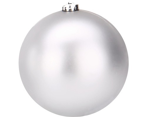 Boule de Noël grande XXL Lafiora plastique Ø 20 cm argent mat