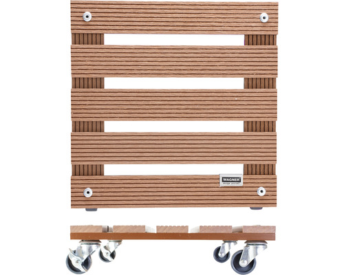 Chariot à roulettes en bois avec quatre roulettes