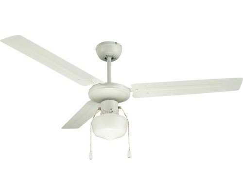 Ventilateur de plafond avec trois pales et lampe