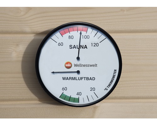 Double hygromètre pour sauna Weka Ø 160 mm avec 2 afficheurs