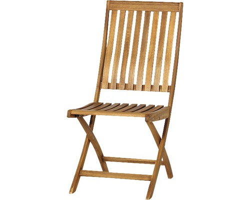 Chaise pliante Gardamo Paleros support et surface bois d'acacia FSC®-100 % nature Chaise de jardin en bois avec fonction pliable