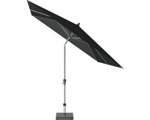 Parasol rectangulaire avec mât en acier et base carrée