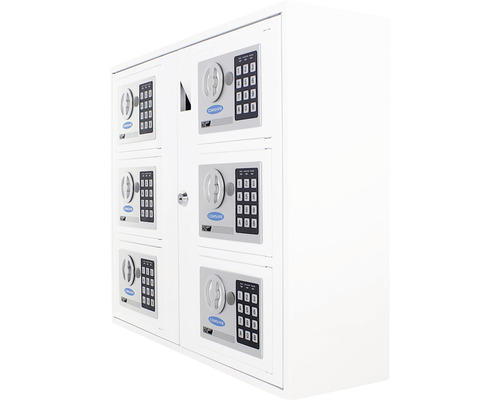 Schliessfachanlage mit sechs Fächern und digitalem Zahlenschloss