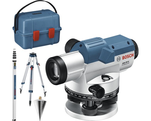 Optisches Nivelliergerät Bosch Professional GOL 20 G inkl. Transportkoffer, Baustativ BT 160 Professional und Messstab GR 500