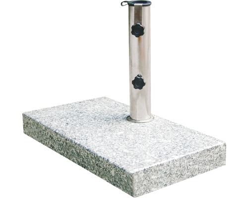 Pied De Parasol Rectangulaire En Granit - 25 Kg - Stable Et élégant Pour Jardin, Terrasse, Balcon - Adaptateurs 38/48 Mm Inclus - 3
