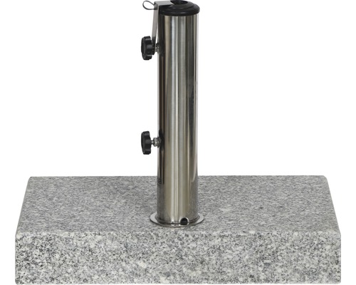 Support de parasol en granit avec tube en acier inoxydable