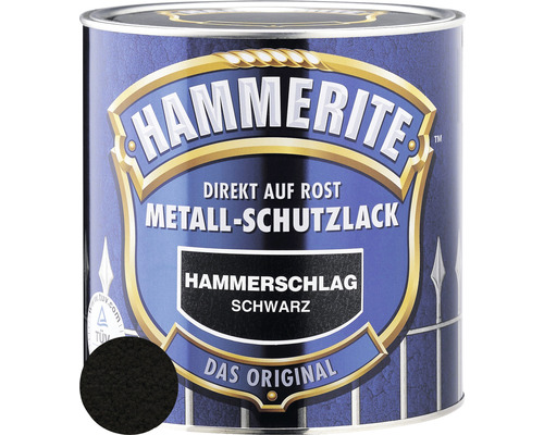 Peinture à effet martelé HAMMERITE Laque à effets noir 750 ml Hammerite vernis de protection des métaux directement sur rouille, noir martelé