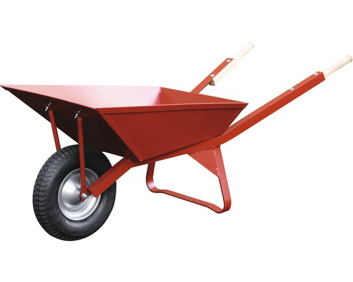 Brouette de chantier Pro CAPITO WEK 85 litres, caisse soudée, roues en caoutchouc avec jante en acier, avec poignées ergonomiques en bois de hêtre