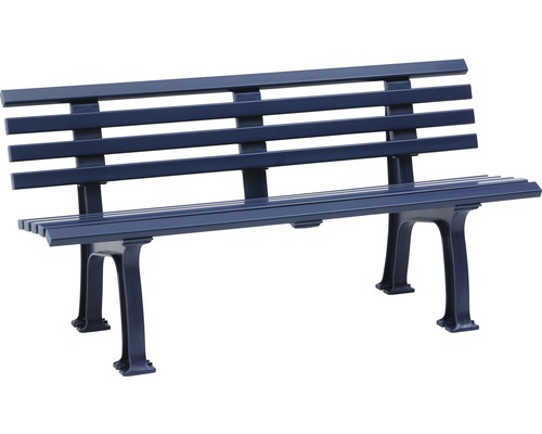 Banc de jardin Blome Sylt plastique 3 places bleu acier