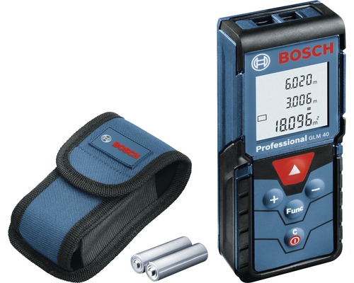 Télémètre laser Bosch Professional GLM 40 avec 2 x piles (AAA) et kit d'accessoires