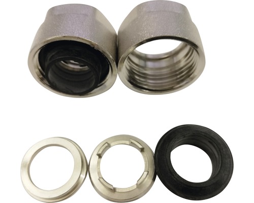 Raccord vissé avec joints d''étanchéité pour installations sanitaires