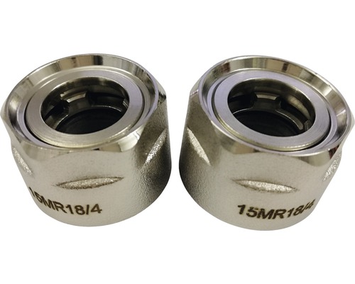 Deux raccords vissés en laiton 15MR18/4