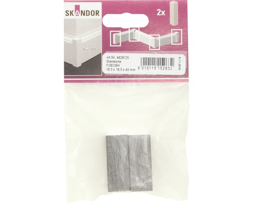 Skandor Sockelleisten Eckelement Steineiche, Packung mit zwei Stück