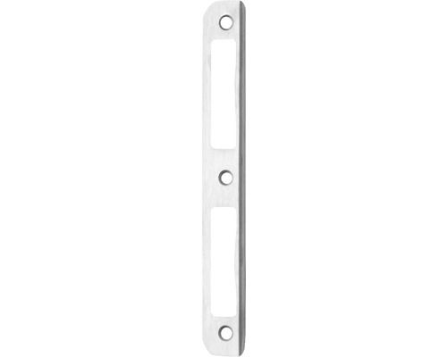 Gâche angulaire pour porte intérieure droite/gauche, aspect inox, 8x20x170 mm Gâche métallique avec découpes rectangulaires et trous de perçage