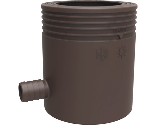 Collecteur d'eau de pluie Marley avec filtre et raccordement 1“ filetage extérieur marron chocolat RAL 8017 DN 105 mm