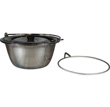 Casserole en acier inoxydable avec couvercle et anneau pour suspendre