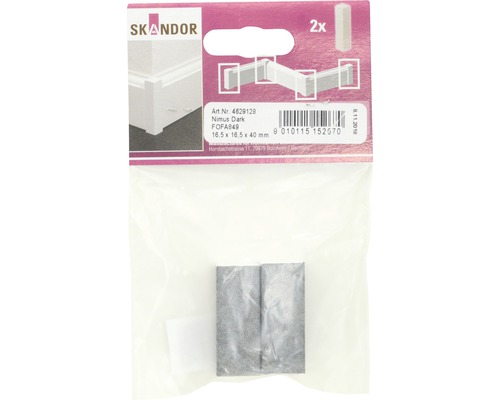Skandor Nimus Dark Sockelleistenverbinder, Packung mit zwei Stück