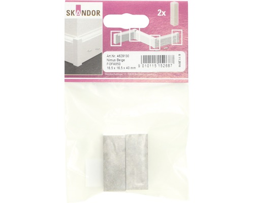 Skandor Nimus Sockelleisten-Ecken, beige, 16,5x16,5x40 mm, 2 Stück