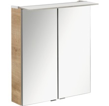 Spiegelschrank FACKELMANN B.perfekt 60 x 15 x 69 cm ast-eiche 2-türig LED