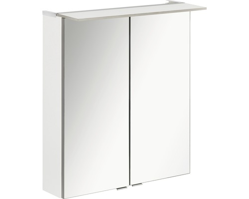 Armoire salle de bains à miroir LED Fackelmann b.perfect 60x69x15 cm 2 portes blanc