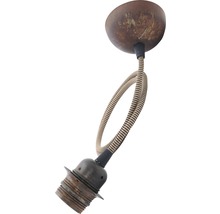 Culot de lampe E27 avec câble textile vintage/rouille 1 m-thumb-0