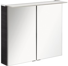 Spiegelschrank FACKELMANN B.perfekt 80 x 15 x 69 cm dark oak 2-türig LED
