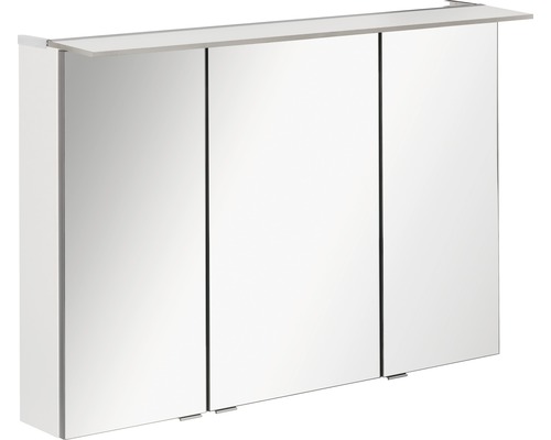 Armoire de toilette LED blanche FACKELMANN B.perfekt 100 x 15 x 69 cm 3 portes led Armoire de toilette avec trois portes et étagère