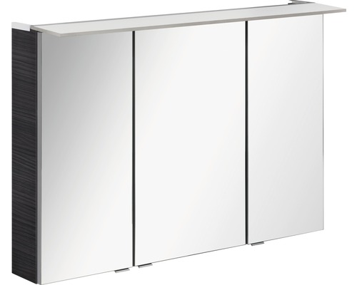 Armoire de toilette FACKELMANN B.perfekt dark oak 100 x 15 x 69 cm 3 portes led Armoire de toilette avec trois portes et surface de rangement