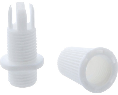 Deux chevilles en plastique blanc