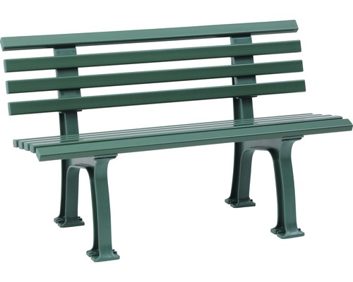 Banc de jardin Blome Ibiza plastique 2 places vert mousse Banc de jardin vert avec sommier à lattes