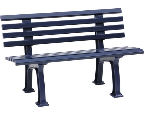 Banc de jardin Blome Ibiza plastique 2 places bleu acier Banc de jardin avec dossier