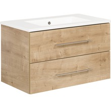 Waschtischunterschrank mit zwei Schubladen und Aufsatzwaschbecken
