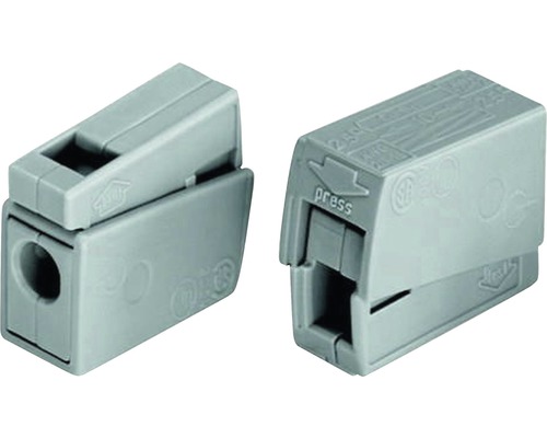 Deux connecteurs de câbles gris pour fils électriques