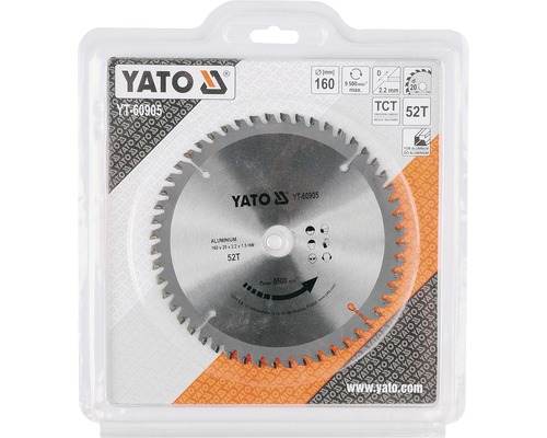 Lame de scie circulaire Yato avec 52 dents dans son emballage