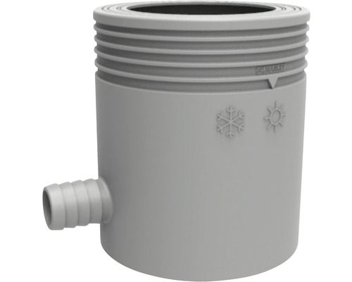 Collecteur d'eau de pluie Marley avec filtre et raccordement filetage extérieur 1“ gris fenêtre RAL 7040 DN 75 mm