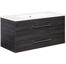 Badmöbelset FACKELMANN B.perfekt 100 cm mit Waschtisch Dark Oak