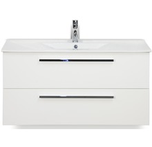 Badmöbel-Set Sanox Seville BxHxT 101 x 52 x 46 cm Frontfarbe weiß hochglanz mit Waschtisch Keramik weiß
