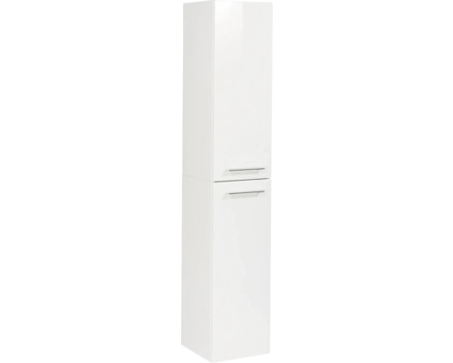 Meuble haut Fackelmann B.perfekt blanc haute brillance 159x30.5x32 cm Armoire haute de salle de bains blanche avec deux tiroirs