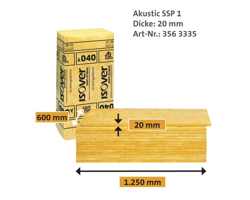 Isover Akustik SSP 1 Dämmplatte, 20 mm dick