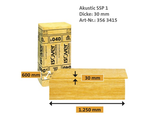 Panneau isolant Isover Akustik SSP 1, épaisseur 30 mm
