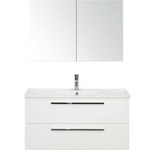Badmöbel-Set Sanox Seville BxHxT 101 x 170 x 46 cm Frontfarbe weiß hochglanz mit Waschtisch Keramik weiß
